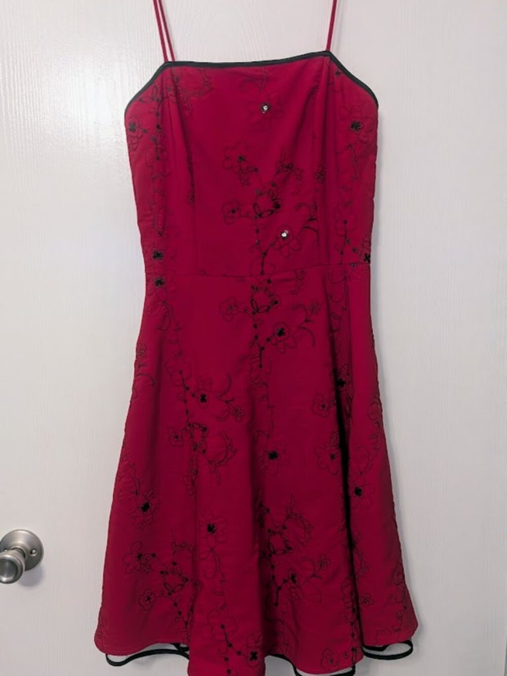 Steppin' Out vintage deep red party dress with sparkle Size M